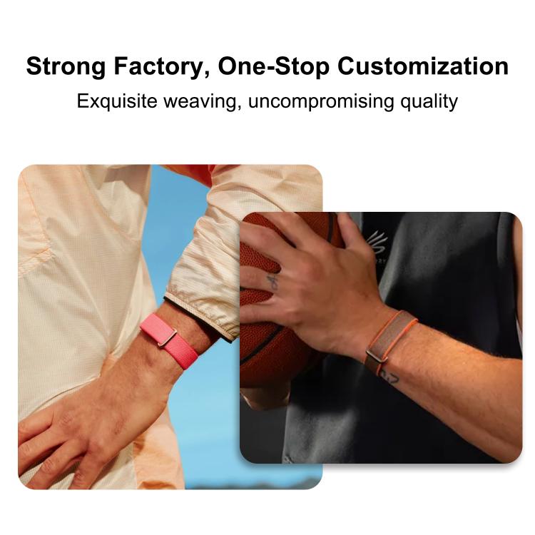 Nylon Braided Hook and Loop Fastener Watch Band, For Google Fitbit Air